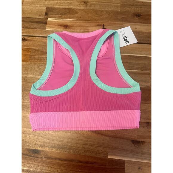 Beach Riot Activewear Top Cropped NWT Bright Pink Women’s Medium - Picture 3 of 5